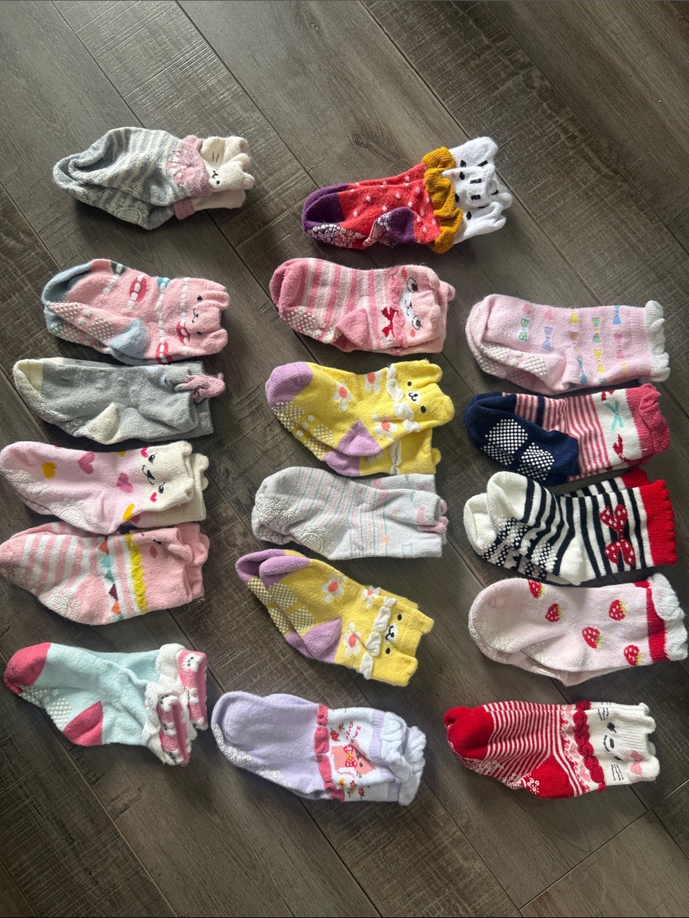 Kids Cute Patterned No-Show Socks - Pink, Yellow, Red, Gray & More